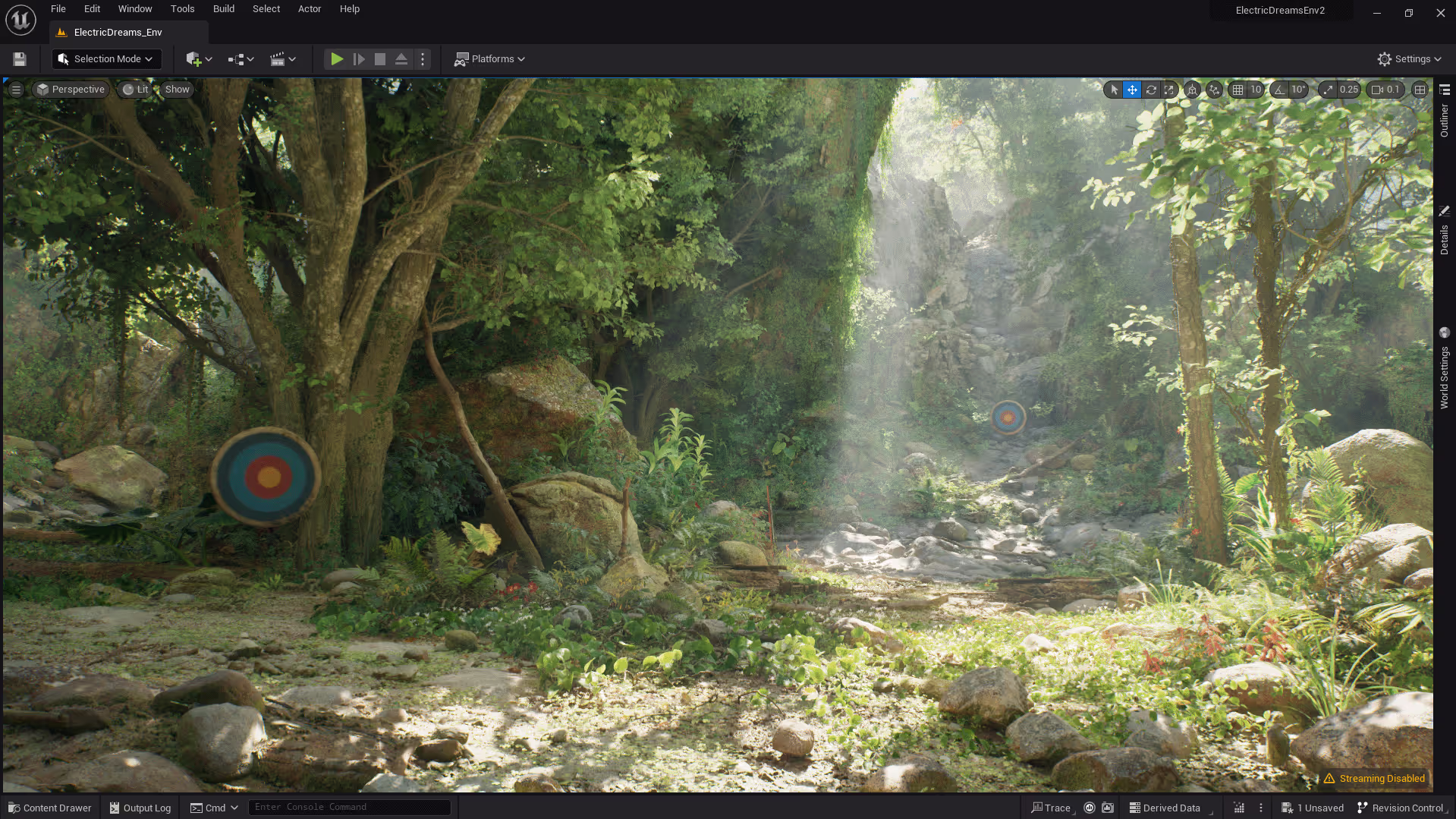 First Game in UE5 Target Object resource preview